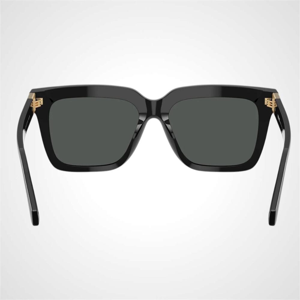New VERSACE Sunglasses Black Acetate Square 56mm Gold Medusa Womens Authentic - Picture 4 of 6